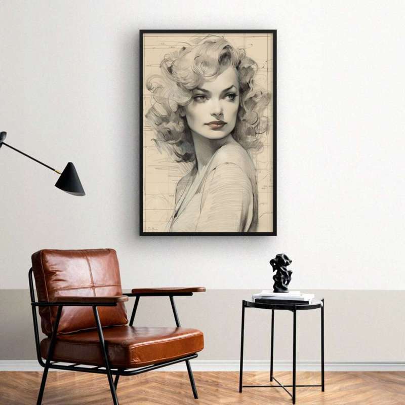 Quadro Decorativo Desenho Pin-Up