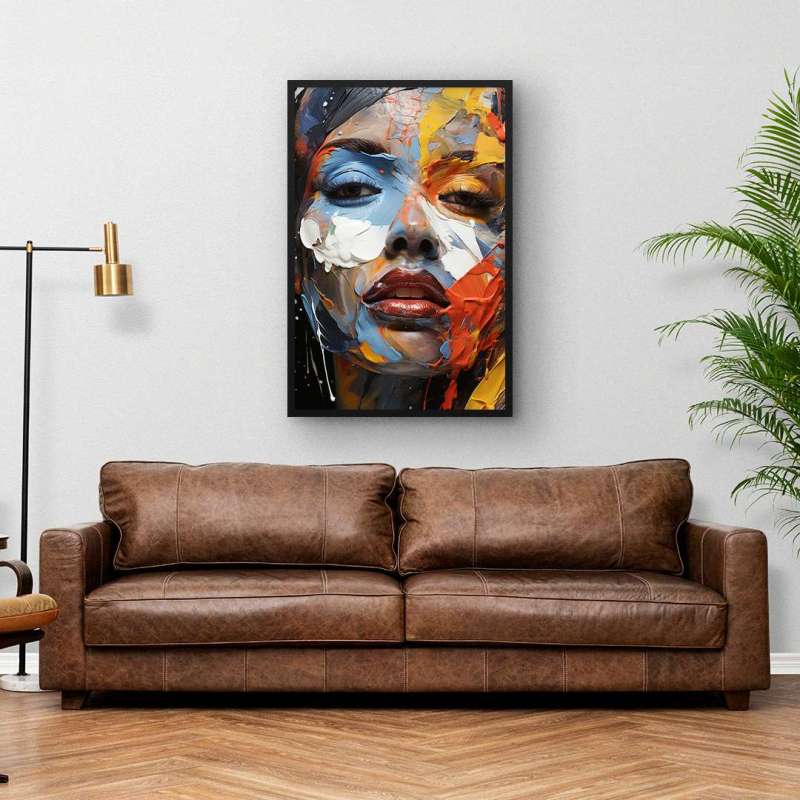 Quadro Decorativo Rosto Tingido