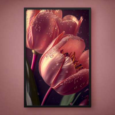 Quadro Decorativo Tulipas Rosa