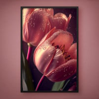 Quadro Decorativo Tulipas Rosa