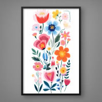 Quadro Decorativo Flores Fluídas II