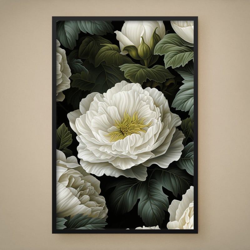 Quadro Decorativo Flores Brancas