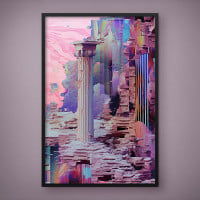 Quadro Decorativo Sea ​​Wave Vaporwave