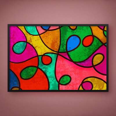 Quadro Decorativo Abstrato Puzzle Colors