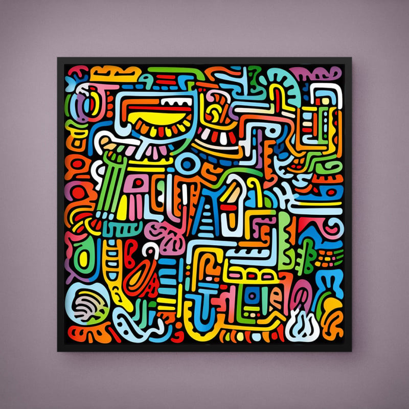 Quadro Decorativo Abstrato Colorful Tribal