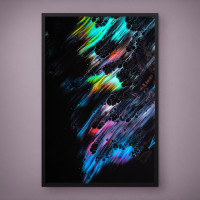 Quadro Decorativo Abstrato Tons Neon