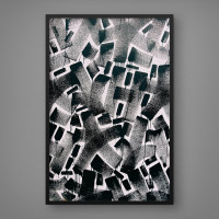 Quadro Decorativo Abstrato Black Dripping