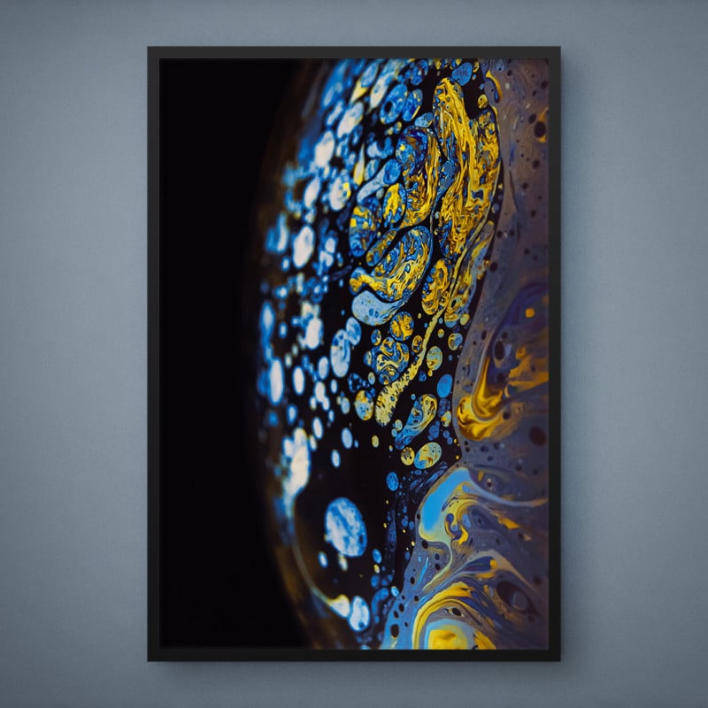 Quadro Decorativo Abstrato Suminagashi Colorful