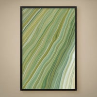 Quadro Decorativo Abstrato Veios Tons Verdes