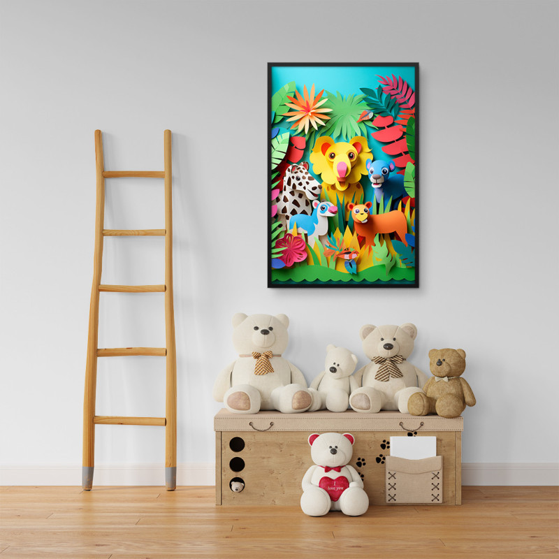 Quadro Decorativo Infantil Bichinhos da Savana