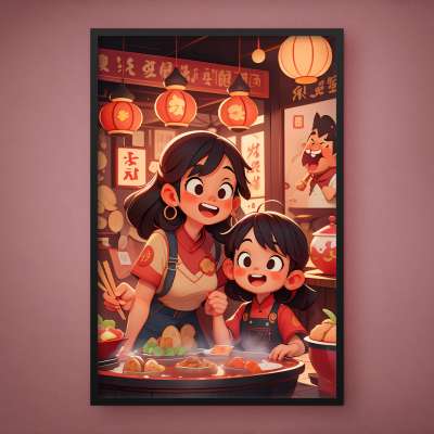 Quadro Decorativo Infantil Restaurante Chinês