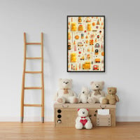 Quadro Decorativo Infantil Elementos Amarelos