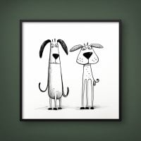 Quadro Decorativo Cachorro Cartoon