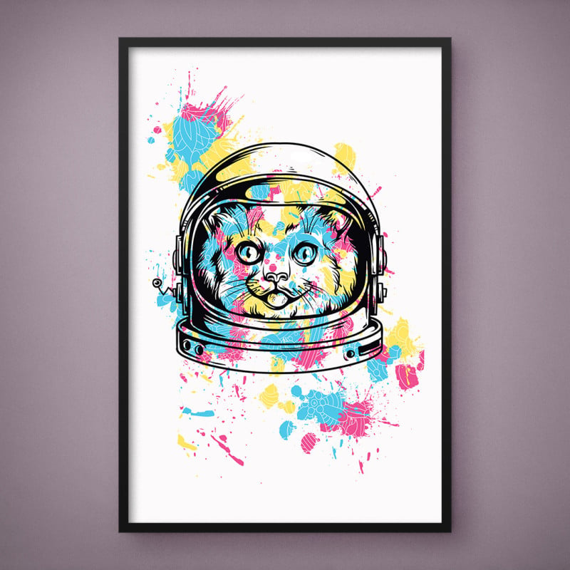 Quadro Decorativo Cat Astronauta