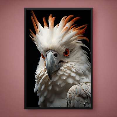 Quadro Decorativo Cacatua da Crista Laranja