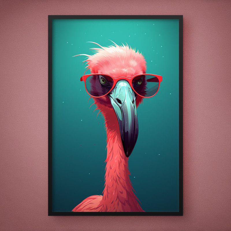 Quadro Decorativo Flamingo Tropical