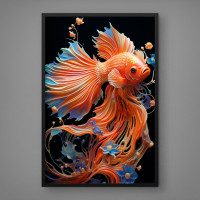 Quadro Decorativo Carpa Japonesa