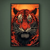 Quadro Decorativo Tigre em Desenho