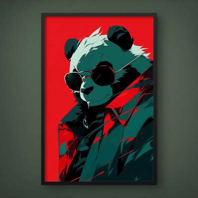 Quadro Decorativo Panda Gangster