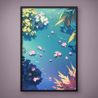 Quadro Decorativo Rio com Flores II