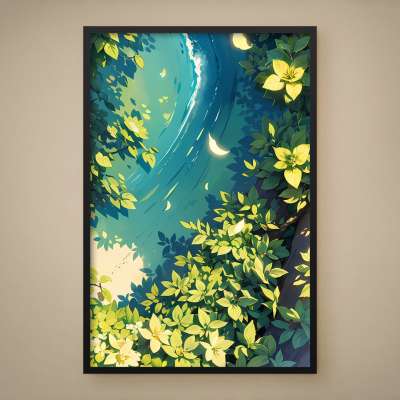 Quadro Decorativo Rio com Flores III