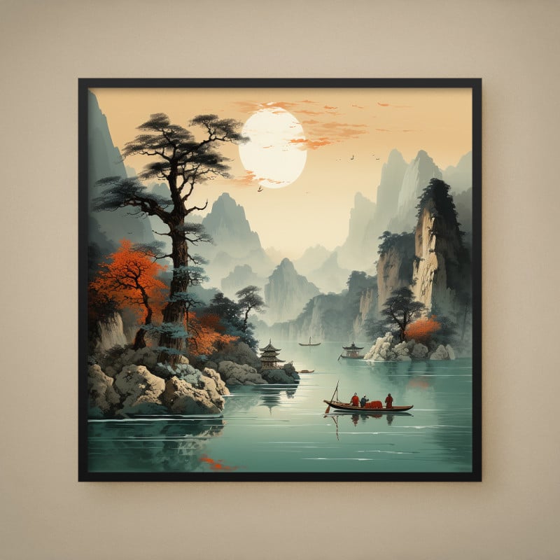 Quadro Decorativo Lago Oriental