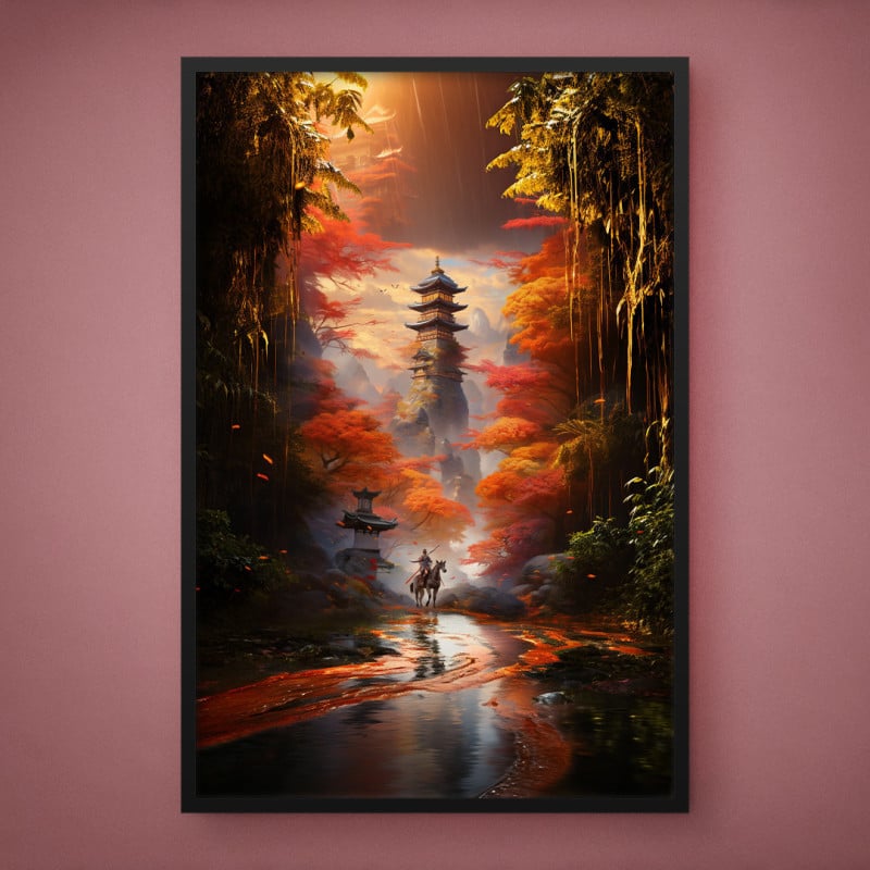 Quadro Decorativo Paisagem Oriental