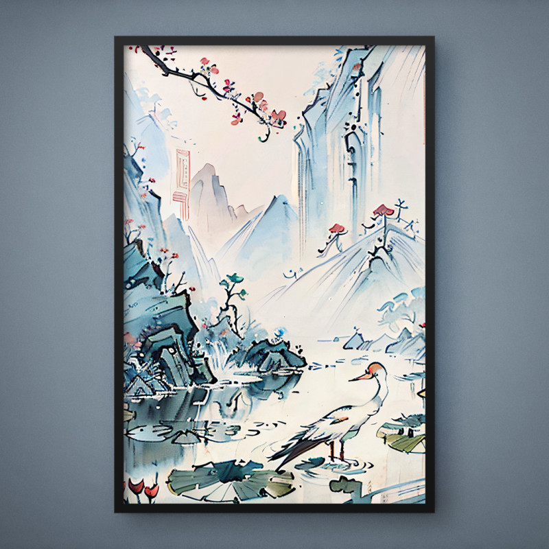 Quadro Decorativo Aquarela Oriental