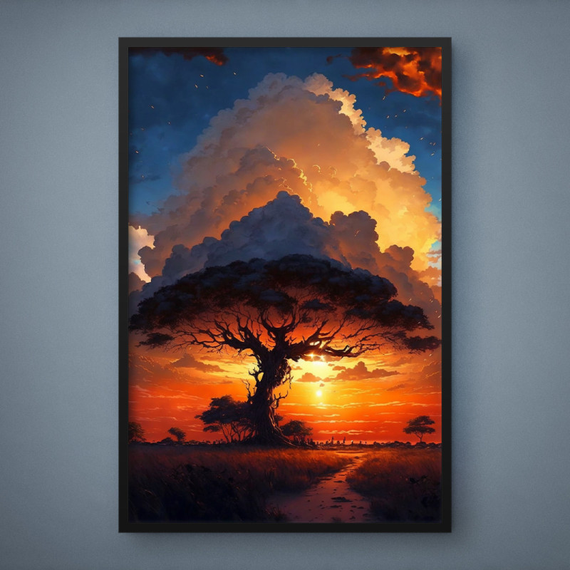 Quadro Decorativo Árvore da Savana