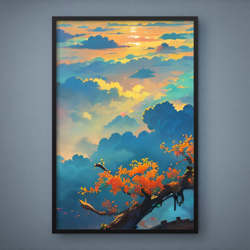 Quadro Decorativo Galho nas Nuvens