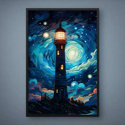 Quadro Decorativo Farol Estrelado