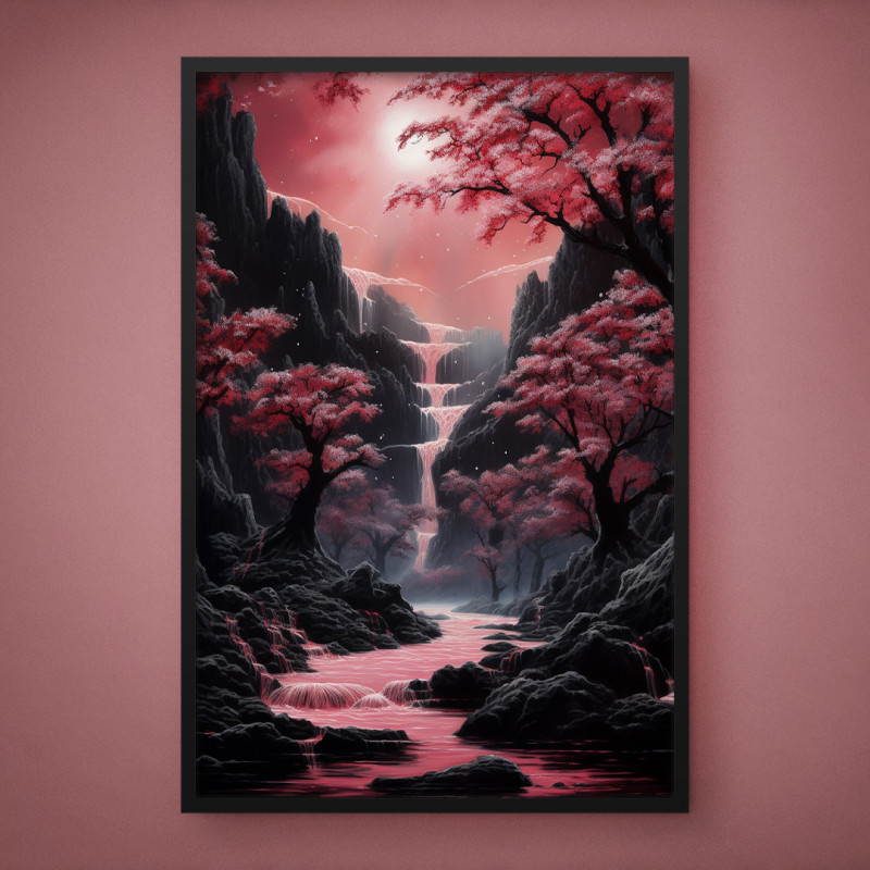 Quadro Decorativo Cachoeira Rosa