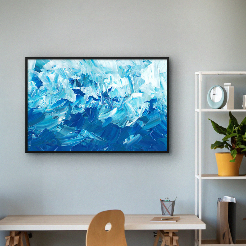 Quadro Decorativo Abstrato Blue Wave