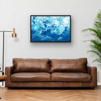 Quadro Decorativo Abstrato Blue Wave