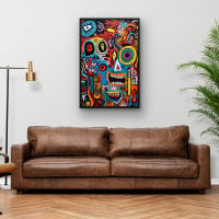 Quadro Decorativo Abstrato Colorful Monsters