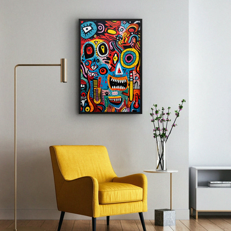 Quadro Decorativo Abstrato Colorful Monsters