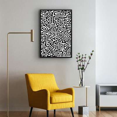 Quadro Decorativo Abstrato Labirinto HQ