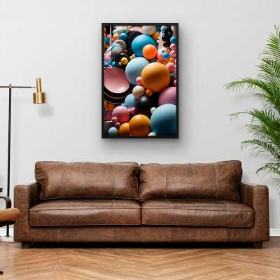 Quadro Decorativo Abstrato Bubble 3D