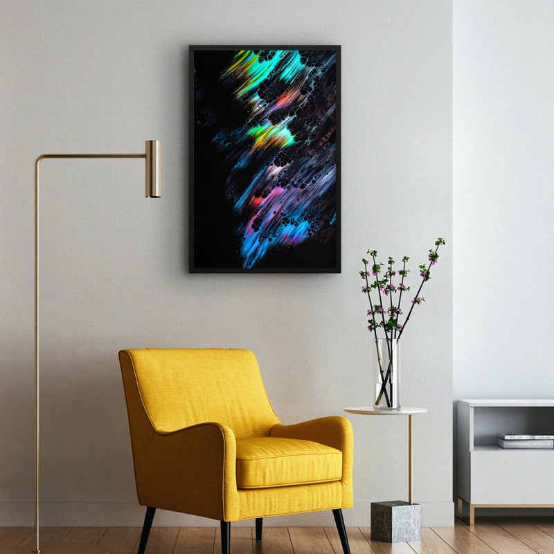 Quadro Decorativo Abstrato Tons Neon