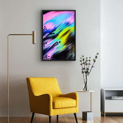 Quadro Decorativo Abstrato Tons Neon V