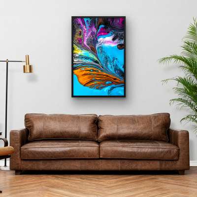 Quadro Decorativo Abstrato Tons Neon VI