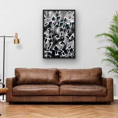 Quadro Decorativo Abstrato Black Dripping