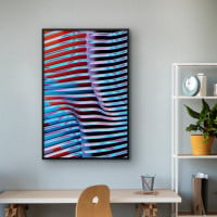 Quadro Decorativo Abstrato Ondas Metalizadas