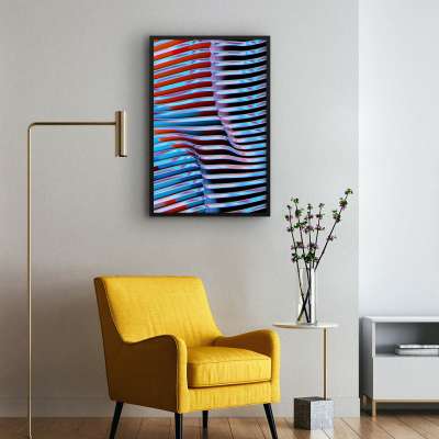 Quadro Decorativo Abstrato Ondas Metalizadas