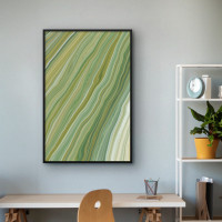 Quadro Decorativo Abstrato Veios Tons Verdes