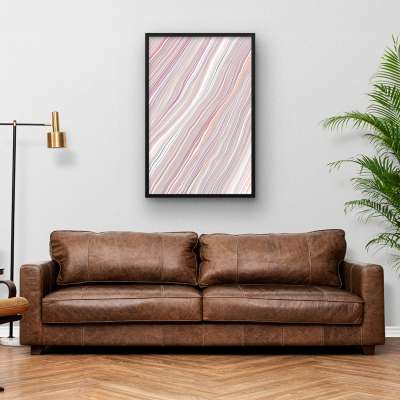 Quadro Decorativo Abstrato Veios Tons Rosados