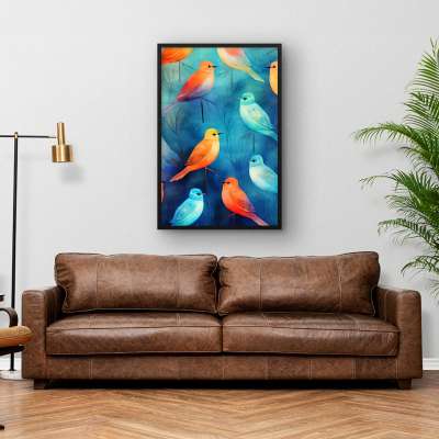 Quadro Decorativo Aquarela Little Birds