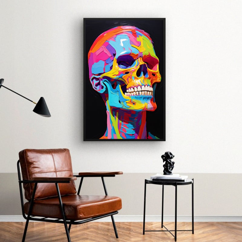 Quadro Decorativo Colorful Caveira