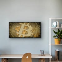 Quadro Decorativo Moeda Bitcoin