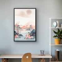 Quadro Decorativo Japonesa no Lago